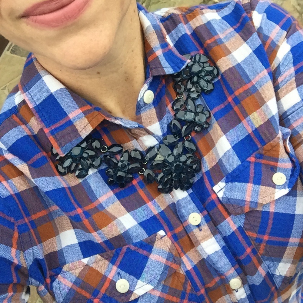 J. Crew Shirt + Statement Necklace